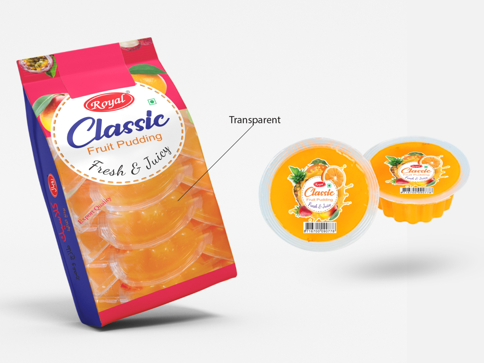 Royal Classic Fruirt Puddign Packaging and label Design. by Shahed I on Dribbble