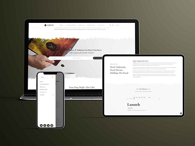Ambrosia Pet Food clean design responsive design web design wordpress theme development