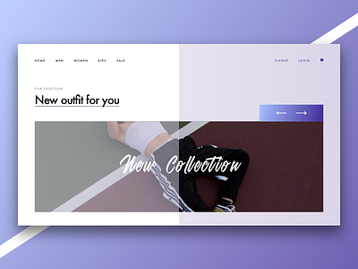 Fashion E-Commerce UI cloth e commerce flat gradient modern shop typography ui ux web women young