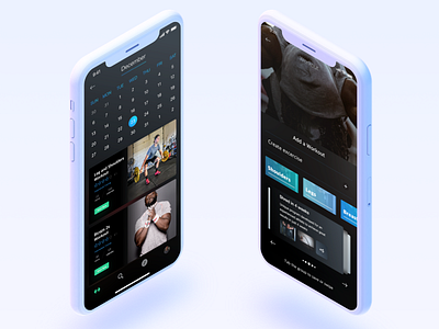 Fitness UI calendar card fitness gym ios mobile sleep smart training ui ux