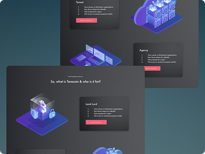 Teracoin ICO Features bitcoin blockchain decentralized ether features ico illustration isometric ui ux web web design