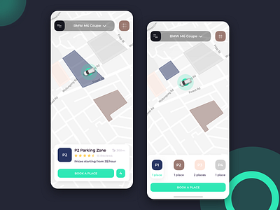 Parka Application app artificial intelligence automation business flat gradient help ia instant interface ios island mobile modern parking sketch tracker ui ux vector