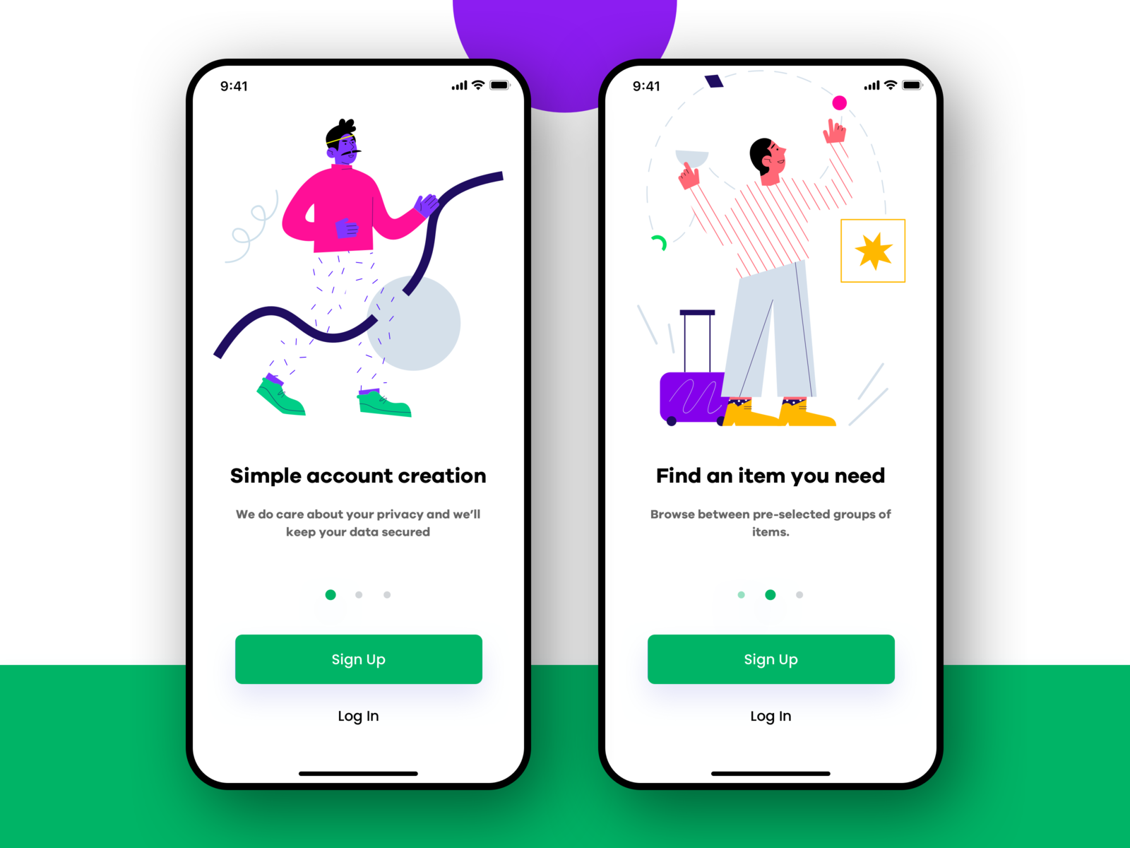 Onboarding UI by Andriy Pryvalov on Dribbble