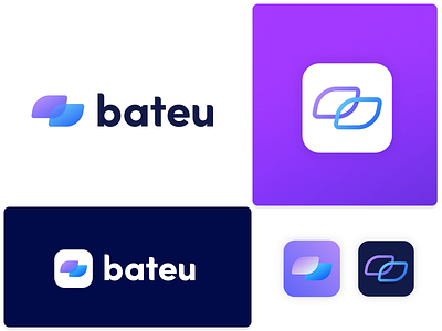 Bateu - Car accident app app app logo app logo design branding car app fintech fintech app gradient logo logo design minimal overlap