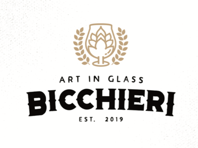 Bicchieri - Art in Glass beer beer hop branding clean design flat glass glassware hop icon identity illustration illustrator ipa logo minimal pilsen vector weiss
