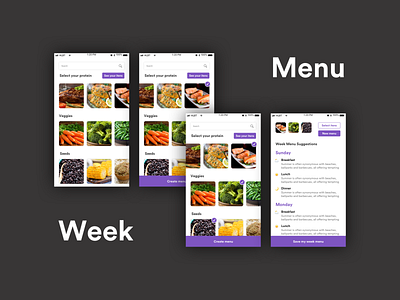 Week Menu app concept food ios mobile