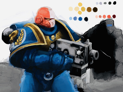 WIP | Ultramarine 40k 40k colour scheme concept art games workshop illustraion painting warhammer wip