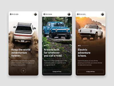 Rivian Concept app automotive concept design figma interaction mobile prototype quick sketch rivian ui visual design