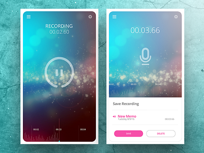 Voice Recorder Stills app mobile particles photo photoshop polished record screenshots sound stills voice volume