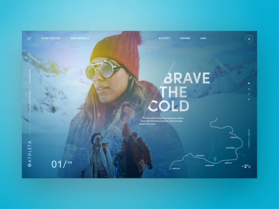 Cold Weather Experience - Athleta art direction creative direction desktop ecommerce experience interaction principle ui visual design