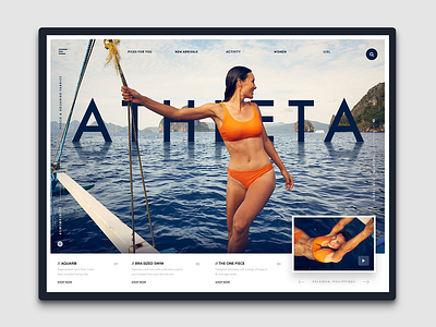 Athleta 2019 Swim Experience Page Concept adobe art direction athleta clean ui conceptual desktop ecommerce experience page layout exploration swim ui visual design