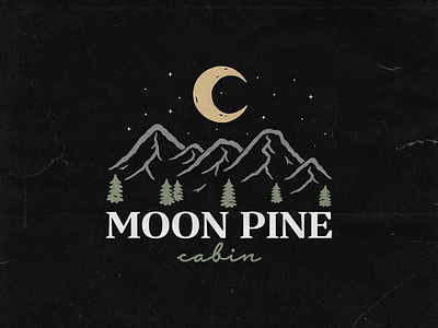 Moon Pine cabin airbnb cabin commission design distressed handdrawn idyllwild illustration logo mountains outdoors rental woods