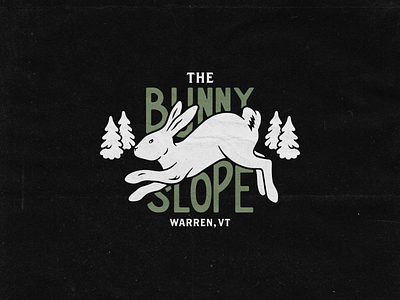 The Bunny Slope logo airbnb branding bunny design handdrawn illustration logo logo design outdoor design vector wild