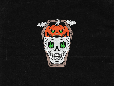Halloween skull apparel design branding coffin death design distressed graphic design grave halloween halloween illustration handdrawn illustration shirt design skeleton skull skull illustration vector