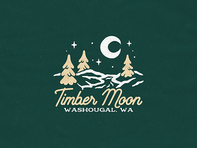 Timber Moon cabin logo aframe aframe logo airbnb branding cabin design handdrawn illustration logo logo design rental wild