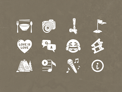 Denver experiences adventures branding denver distressed experience handdrawn icons iconset illustration vector