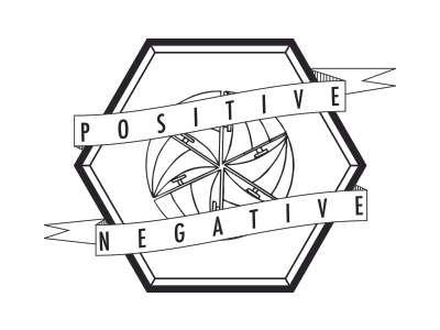 Positive, Negative banner logo negative positive sail