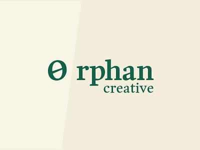 Orphan Creative Wordmark branding design green harfang logo o orphan personal brand tan typography vector wordmark