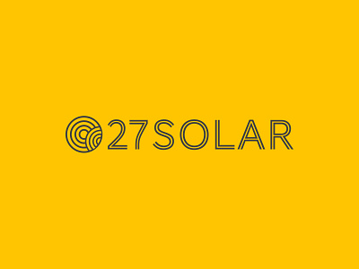27 Solar 27 bold branding circles design grey lines logo minimal modern number retro seven solar sun sunshine twenty typography vintage yellow