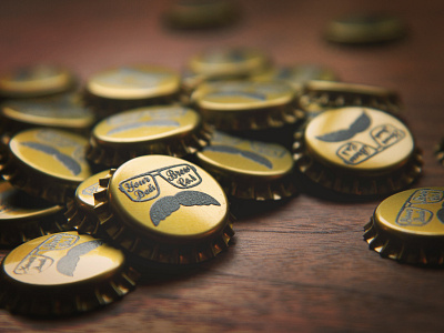 Your Dad's Brew Co. pt.2 70s beer bottlecaps brew brown company dad design drink glasses gold mustache retro vintage your