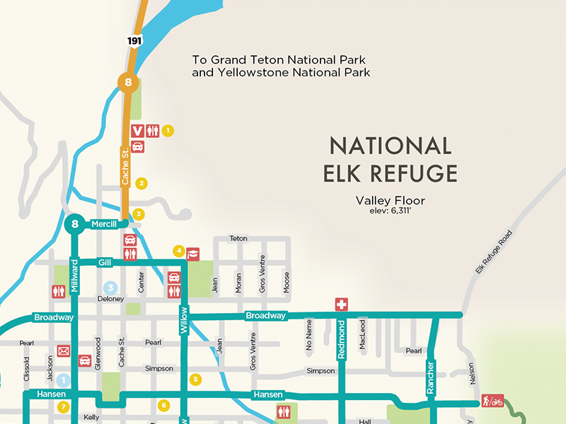 Friends Of Pathways wayfinding iconography jackson hole map design