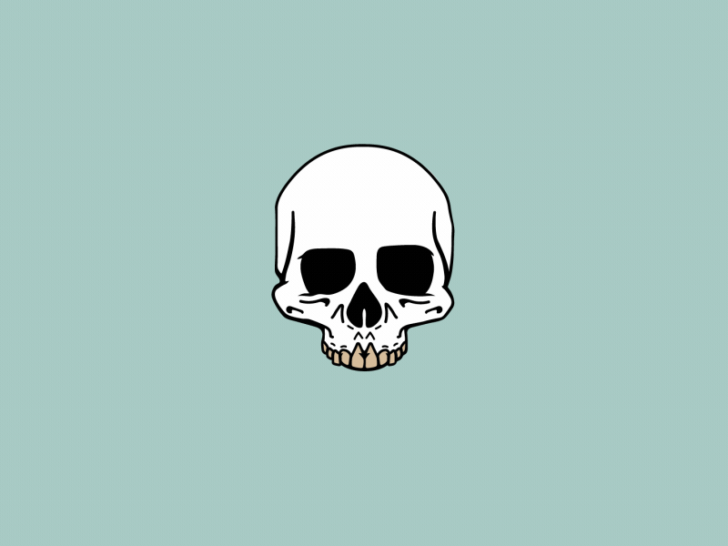 skull.gif 2d animation clean design gif icon illustrate loop motion tones