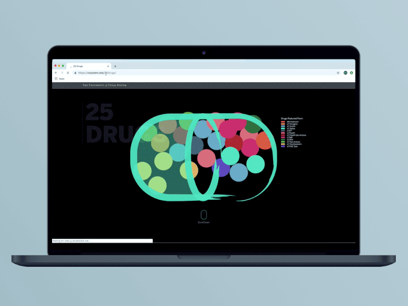 25 Drugs Microsite animations creative coding gif health communication healthcare infographic interaction design interactive design javascript uiux user experience user interface design web design