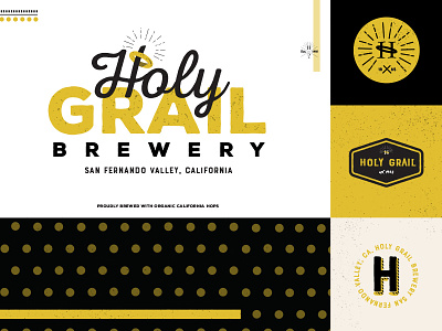 Holy Grail logo lockup beer branding grit hipster identity illustration logo typography