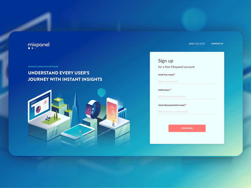 Mixpanel - Scrolling Form Landing Page