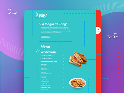 La Rumba - Menu branding gradient landing page parallax restaurant website