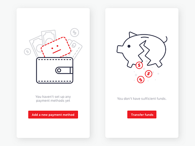 Payment Empty States empty state illustration mobile ui ux