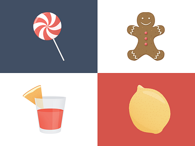 Various Food Icons christmas cookie drink food ginger glass icon icons lemon lollipop sweet sweets