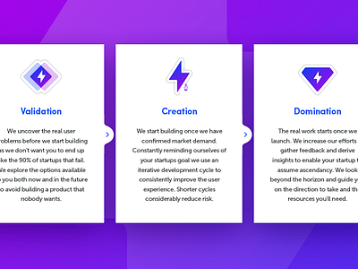Ucreate Website #3 creative gradients icon illustration pink process progress purple shadows steps website