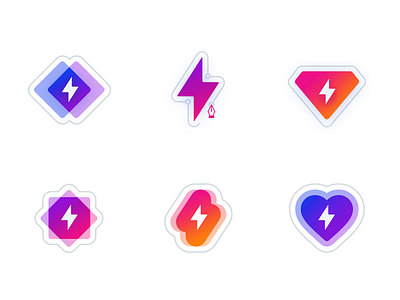 Ucreate Icons bolt border electric energetic gradient icons illustrations stroke symbols vibrant