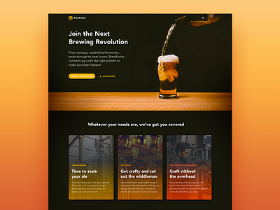 Brewbroker Homepage beer bottle brew brewery cta drink hero home homepage landing website