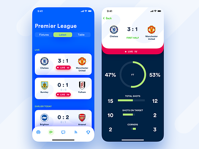I'M Football – Stats analytics app applicaiton charts football game list match play soccer sport stats tab bar