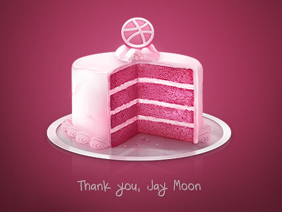Thank you, Jay Moon cake debut dribbble invite sweet thank you thanks