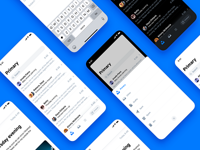 Mailing app concept app cards dark mode design email icon design icons inbox interface ios messages mobile scroll ui ux