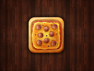 Pizza Icon app apple application bar bistro dinner eat eating food icon ios iphone ipod photorealistic pizza pizzeria realistic restaurant tasty