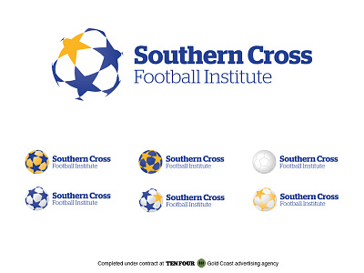 Logo design Southern Cross University football institute logo scu southern cross university