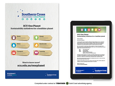 Southern Cross University - Flyer & EDM design digital dominiquevandertoorn edm flyer graphic ipad labels planet scu university
