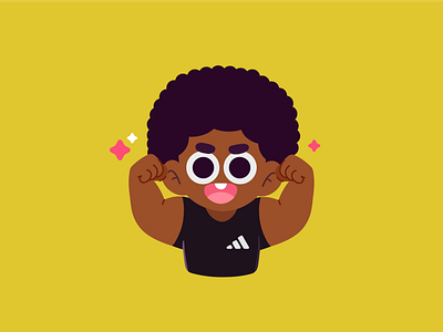 Flexin adobe illustrator character character design emoji fitness illustration vector workout