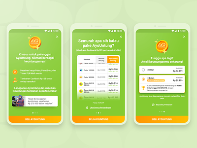 Ayopop: AyoUntung 💰 android app ayopop concept design finance saving sketch subscription ui ux