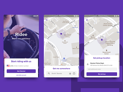 Ridee - Ride Sharing App Concept