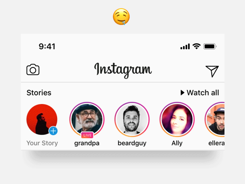 Instagram - The "Watch All" features should be animation concept design features instagram principle ui ux