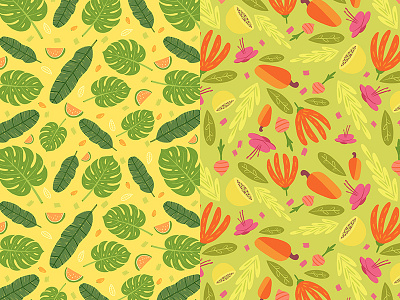 TROPICAL PATTERN characterdesign color design girl graphic illustration pattern