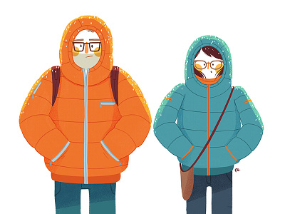 Cooooold characterdesign cold color design illustration jacket snow winter