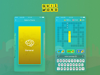 Quiz Word app crossword design flat game gaming interface ios quiz themes ui