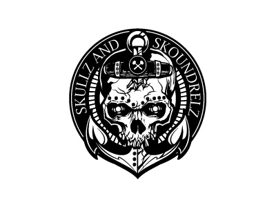 Skullz&Skoundrelz anchor logo skull