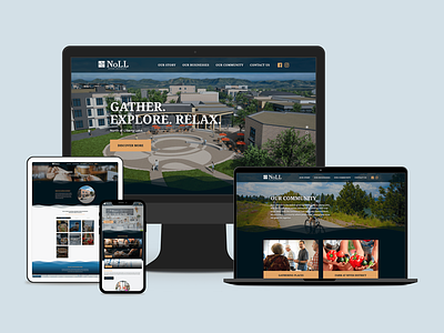 NoLL River District Website 3d brand development ui website
